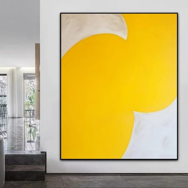 Mustard Yellow original abstract Handmade Painting on Canvas art Large Abstract