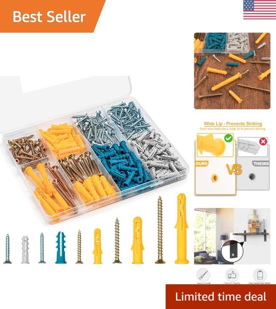 Versatile 270PCS Wall Hanging Kit - Drywall Anchors & Philips Screws, 5 Sizes