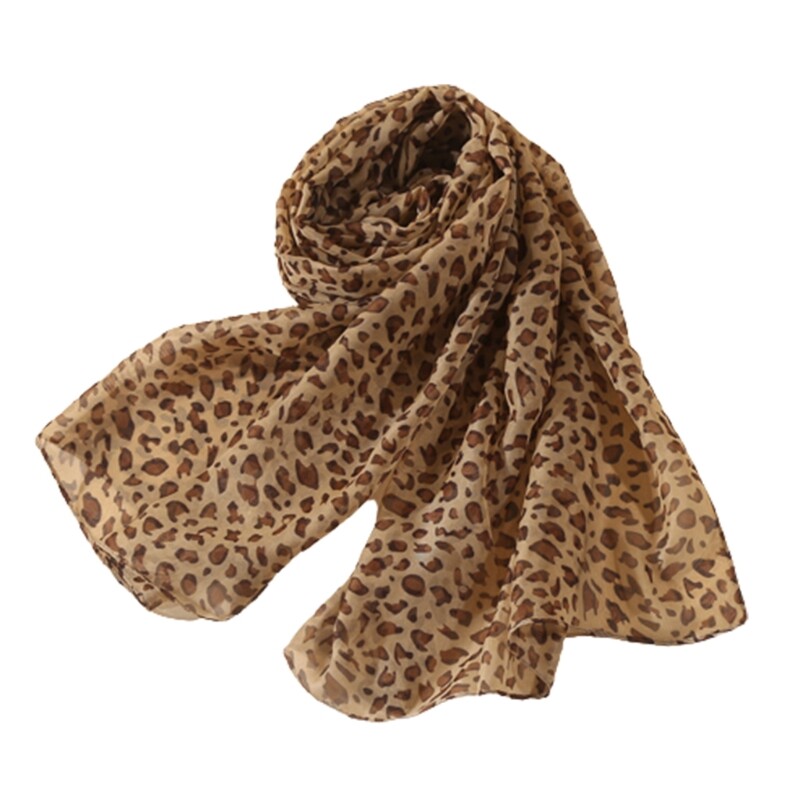 Leopard Print Long Wide Breathable Muslim Hijab Scarves Shawl