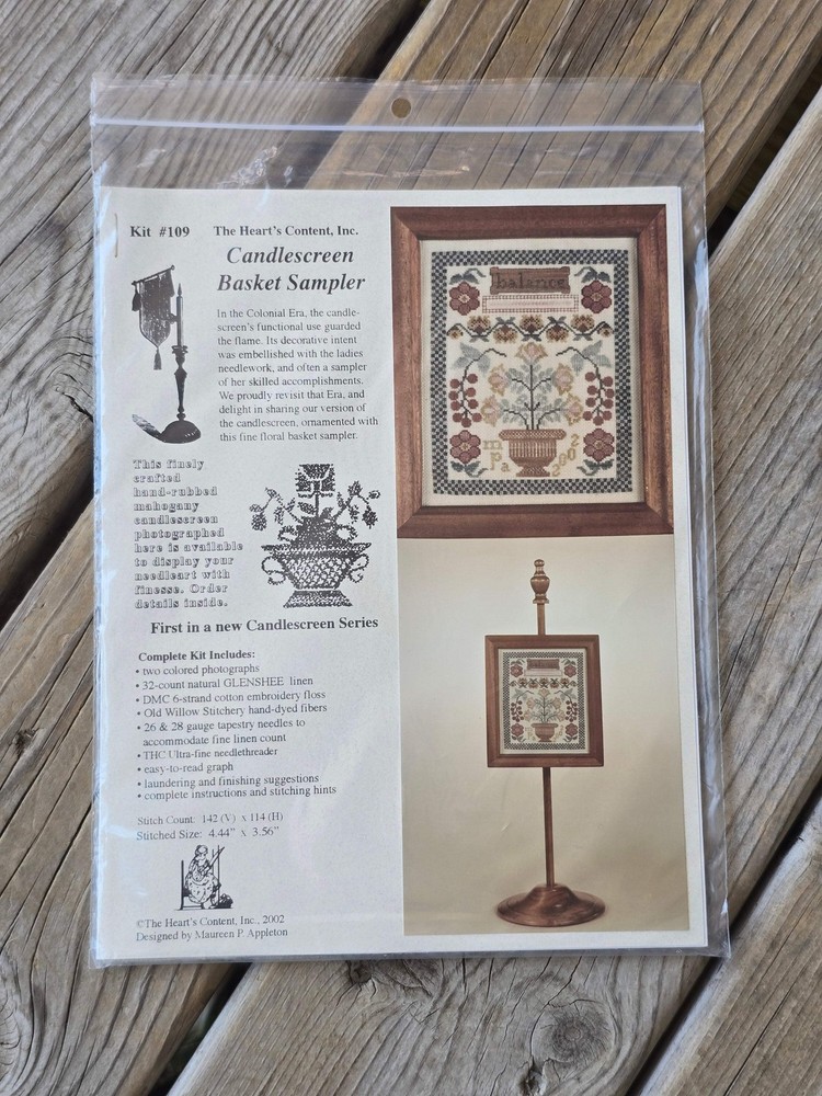 The Heart's Content, Inc. - Candlescreen Basket Sampler - Cross Stitch Kit