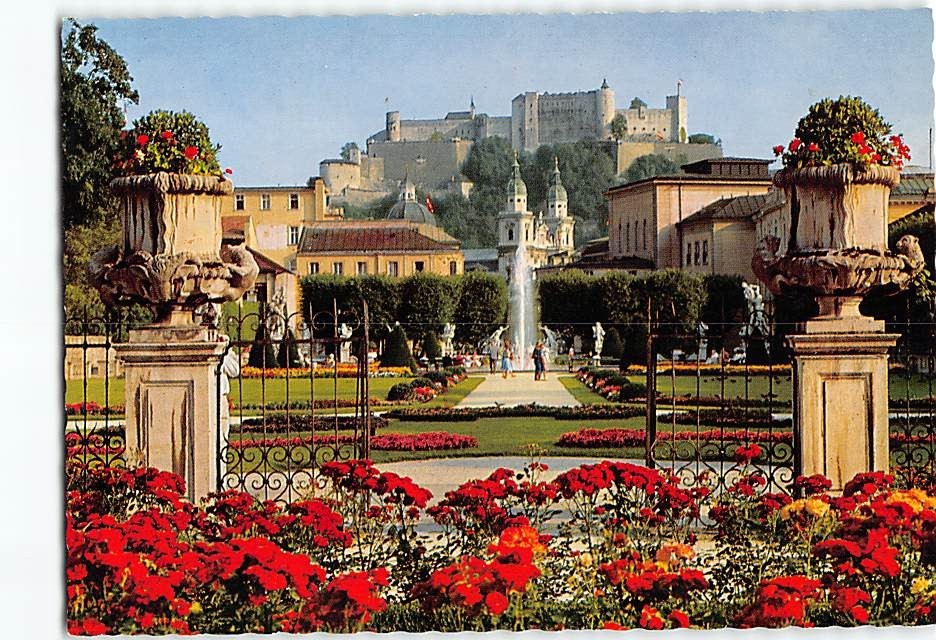 Postcard Mirabell Gardens in Salzburg Austria