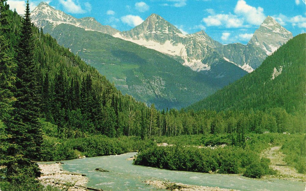 Rogers Pass & Illecillewaet River Postcard Bc British Columbia Canada 1968