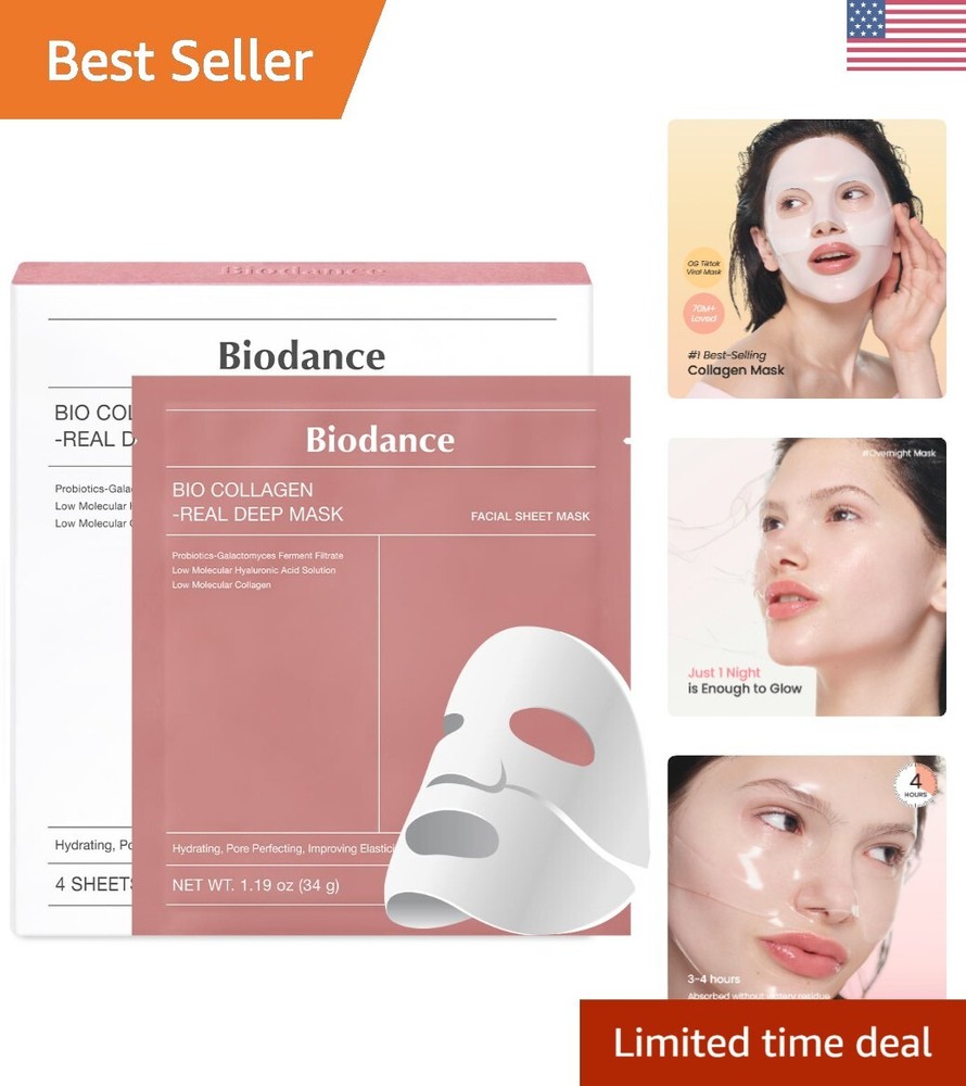 Overnight Collagen Hydrogel Mask Deep Hydration Anti-Aging 4 Pack