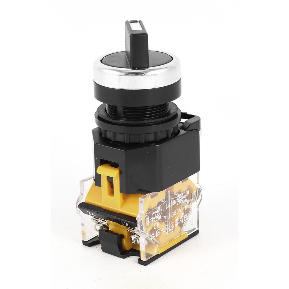 380V 10A DPST Self-Locking Selector Push Button Switch NO NC