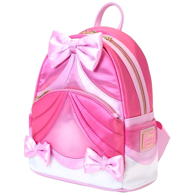 ✤ New LOUNGEFLY DISNEY Backpack Bag CINDERELLA Pink Gown Dress 3D Bows Satin