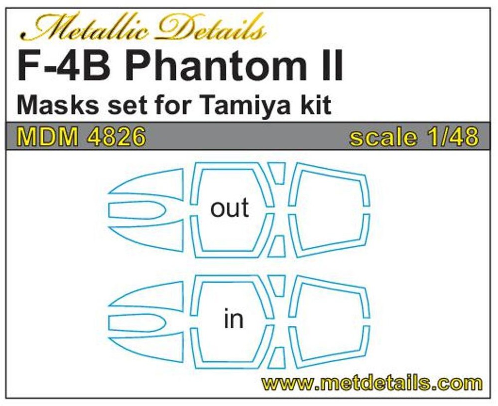 Metallic Details MDM4826 1:48 F-4B Phantom II. Masks (Tamiya) Accessories kit
