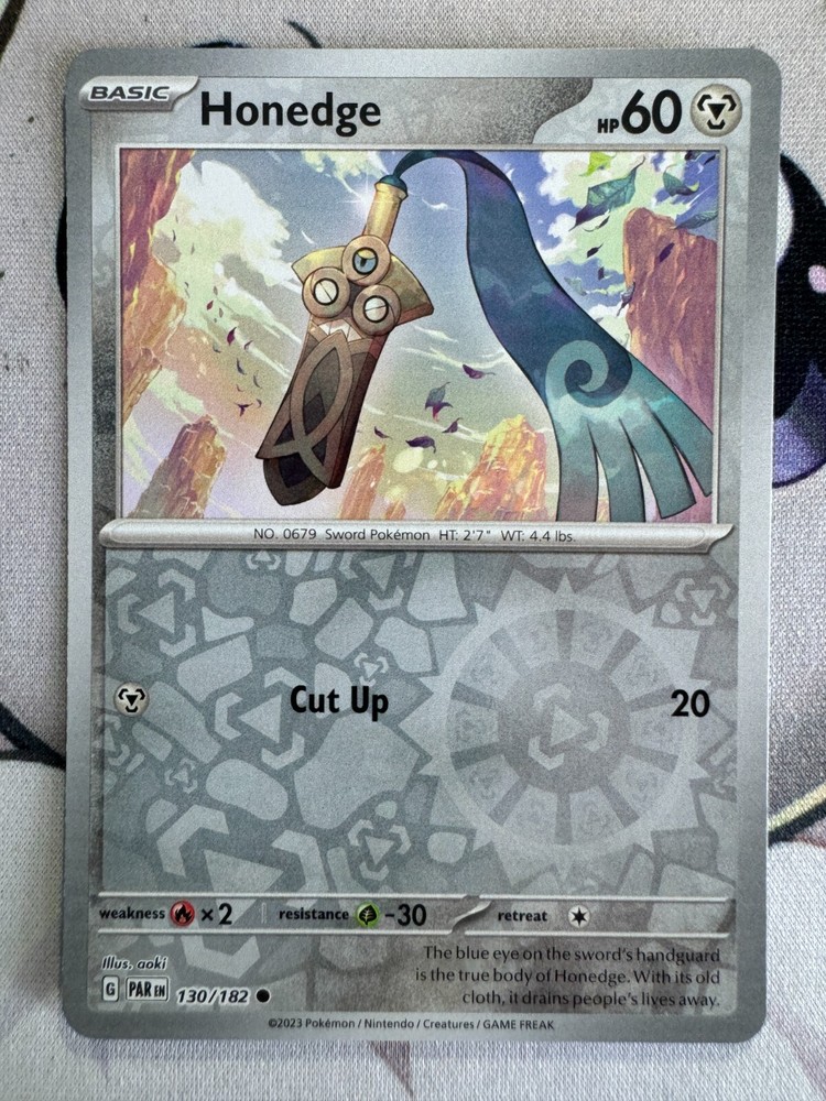 Honedge Reverse Holo English Pokemon TCG BKL490 Rare Collectible Card