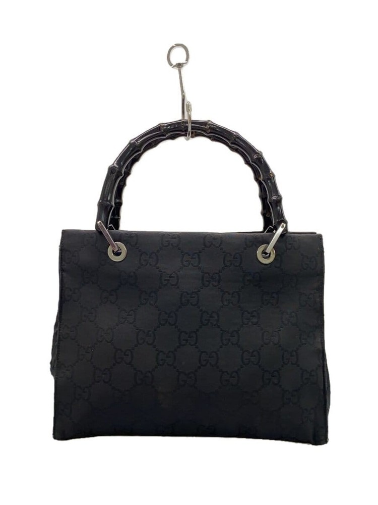GUCCI Black Bamboo Nylon Tote Bag Japanese Import