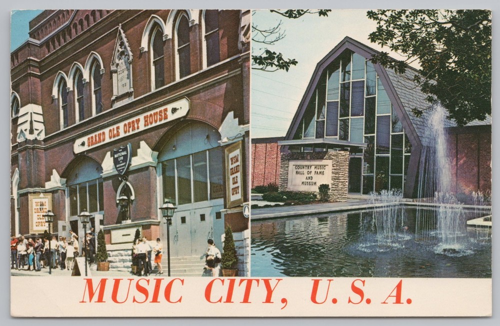 Entertainment~Nashville TN~Music City~Grand Ole Opry House~Hall Of Fame~Vtg PC