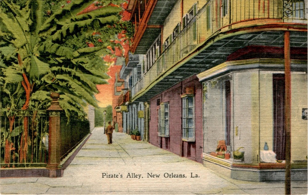 Pirate's Alley, New Orleans, Royal Street, Chartres Street, Cabildo Postcard