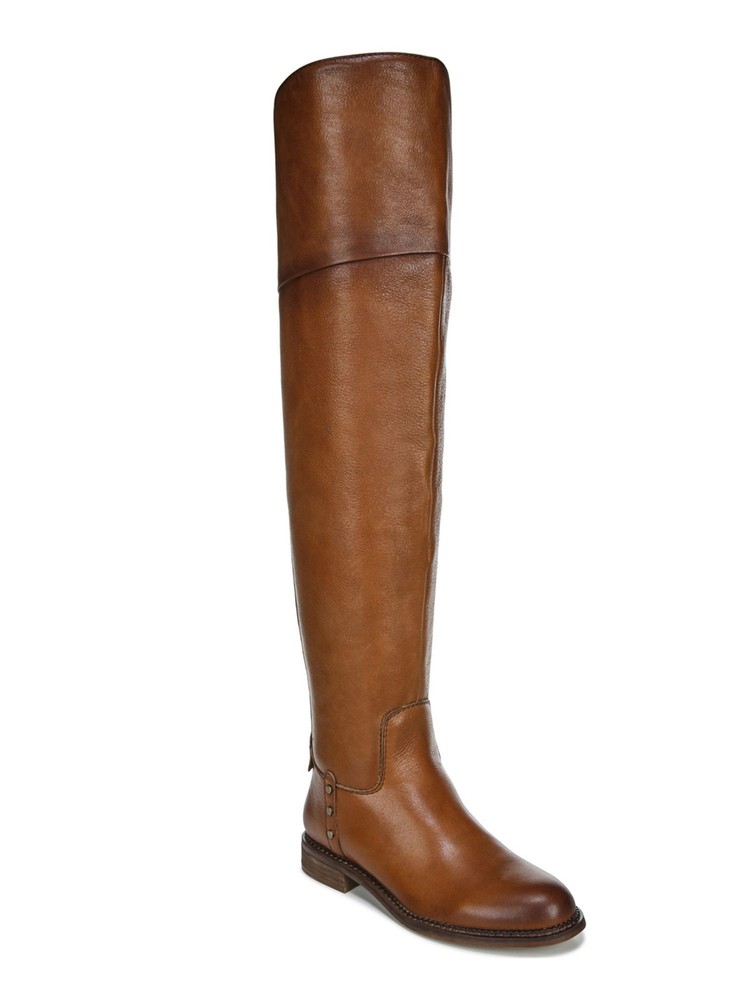 FRANCO SARTO Womens Brown Over The Knee Haleen Block Heel Leather Boots 5.5 M