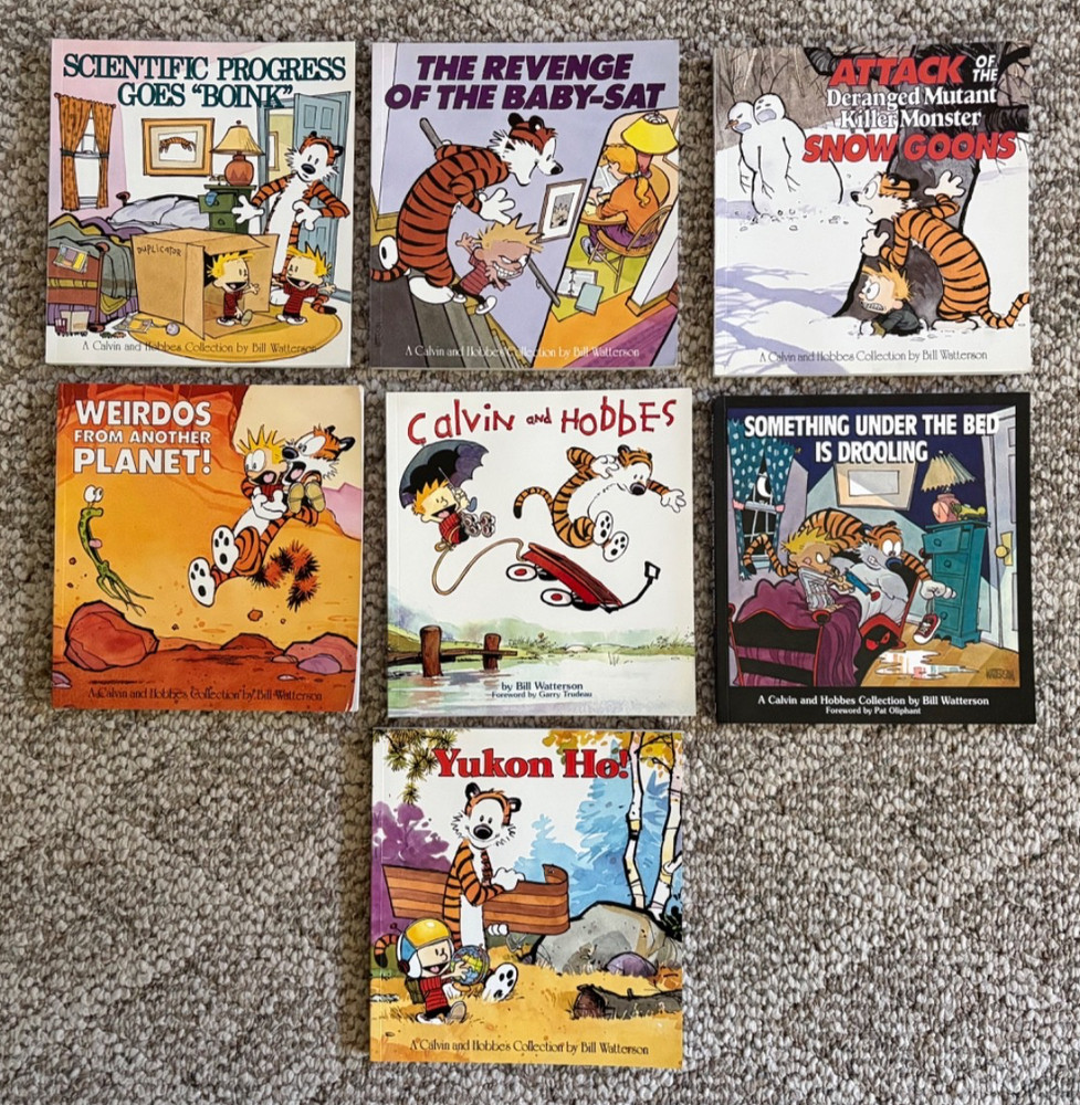 Calvin & Hobbes LOT of  7  Books Paperback Bill Watterson Cartoon