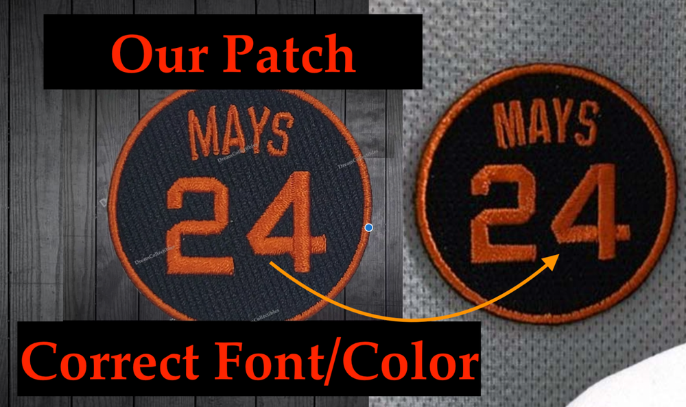 Accurate Willie Mays Patch 24 Patch Memorial San Francisco Giants jersey Patch-image