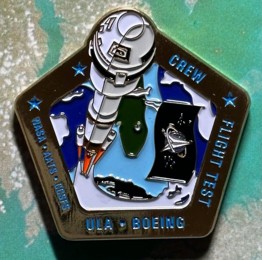 CREW FLIGHT TEST CFT ULA BOEING AATS CCSFS ENAMELED CHALLENGE COIN
