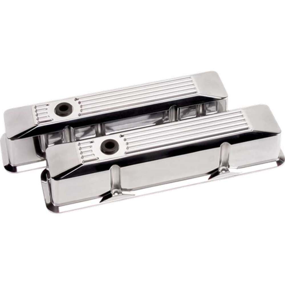 Billet Specialties 95620 Tall Polished Ribbed SBC Valve Cover