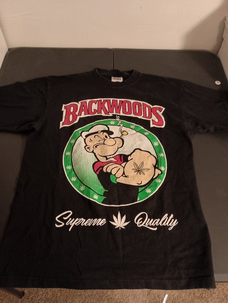 Backwoods Supreme T-Shirt Popeye, Sz Lg, Very heavy Shaka Brand. Cool Graphics