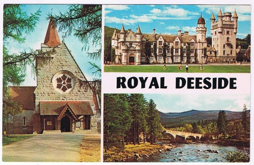 Postcard Royal Deeside Crathie Church Balmoral Castle Scotland UK