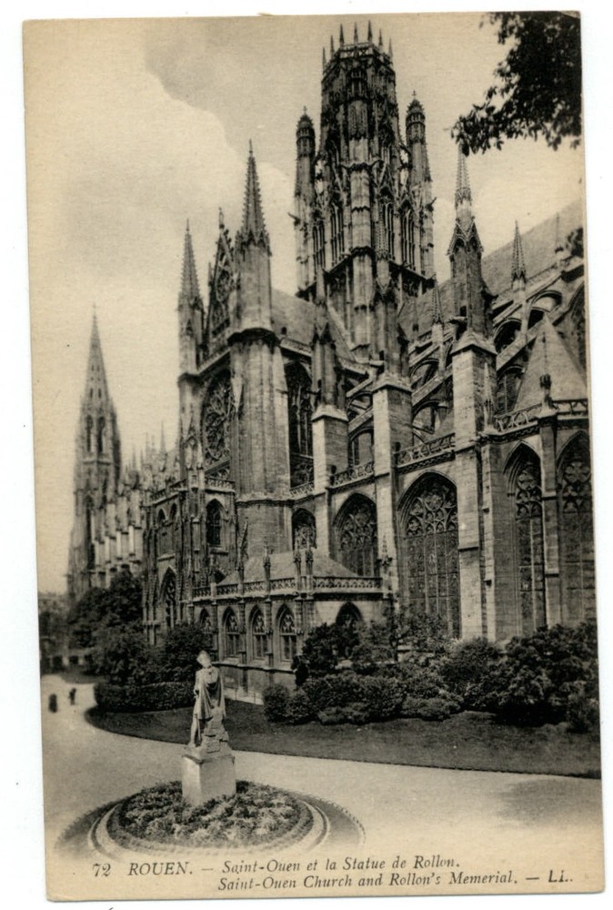 Saint Ouen Church Rouen France vintage postcard s661