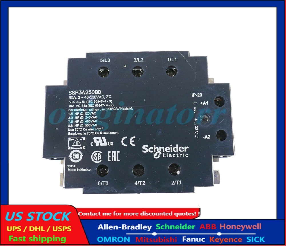 SND  SSP3A250BD 3 PHASE SSR SOLID STATE RELAY 50A US Free TAX