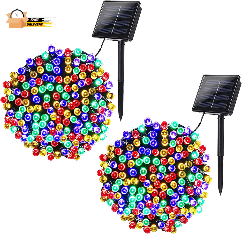 Solar Christmas Lights, 2 Pack Total 144 FT 400 LED 8 Modes Waterproof Solar Chr