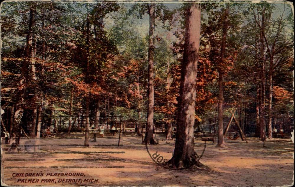 Michigan Detroit Palmer Park playground ~ 1910 vintage postcard sku931