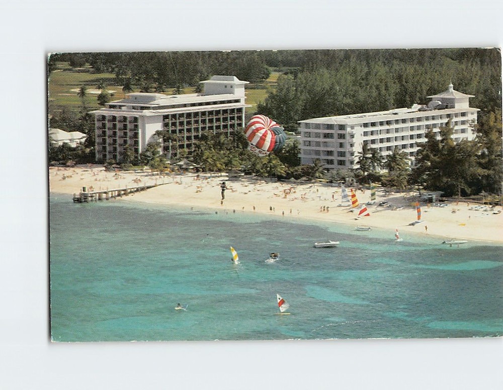 Postcard Aerial View Nassau Beach Hotel Bahamas