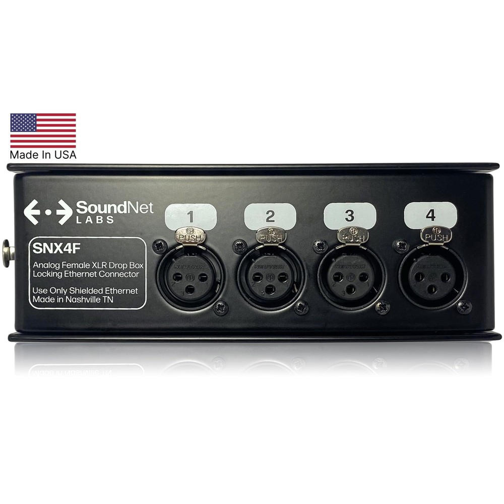 4ch Audio Over Ethernet Drop Box with XLR Over Cat5 Made in USA