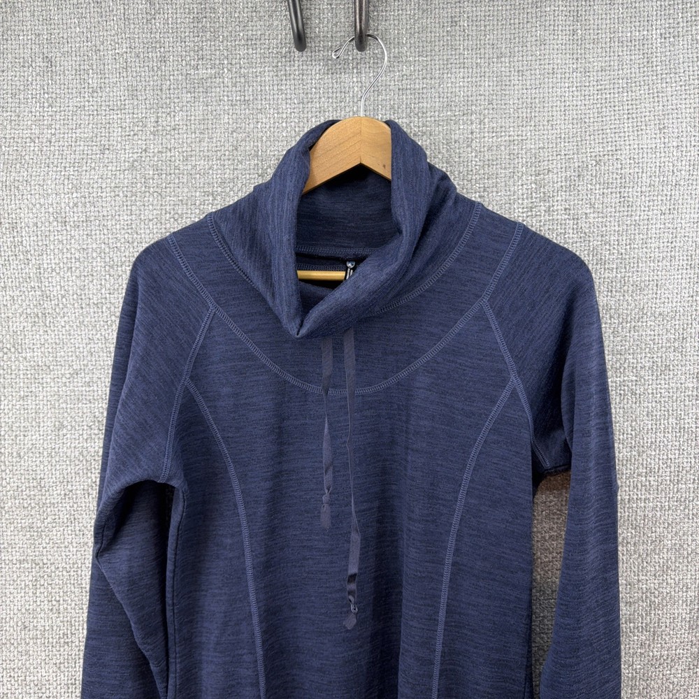 Kuhl Lea Dress Women’s Medium Drawstring Cowl Neck Blue Casual Active Outdoor