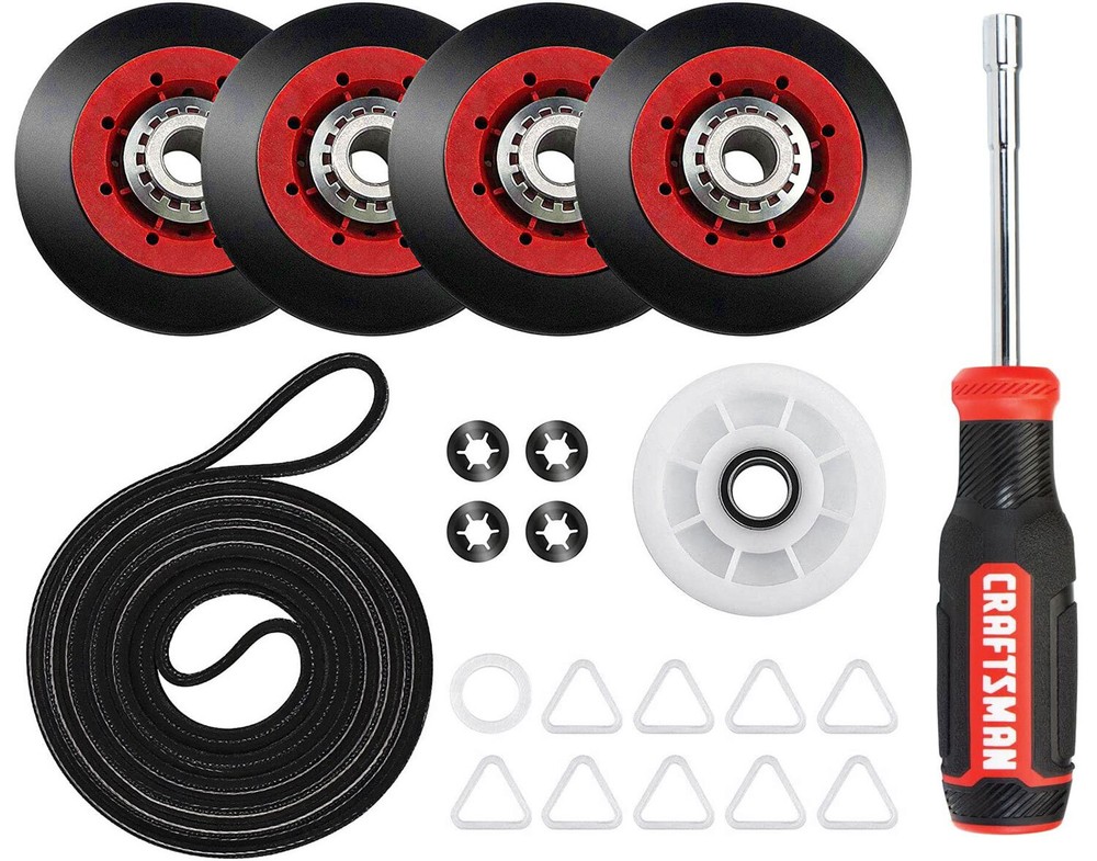 Whirlpool LGQ8611PG2 Dryer Roller Pulley Belt Repair Kit