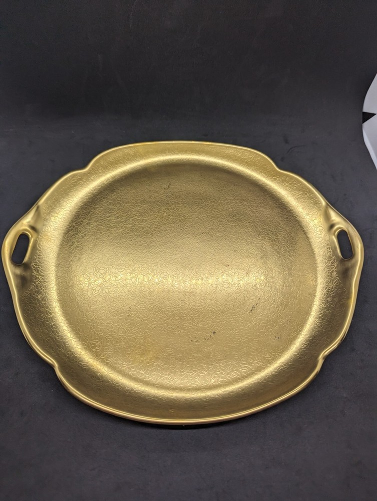 Pickard 24k Brushed Gold Platter w/ Handles 10.5