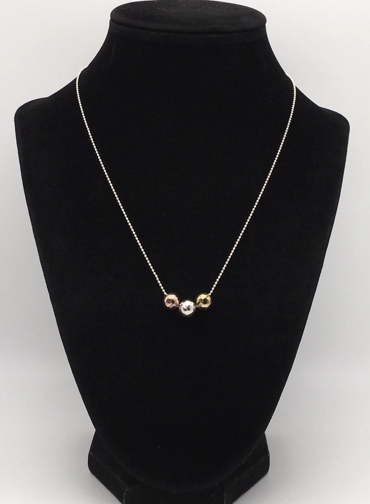 Sterling Silver Vintage SILPADA “Fusion” Ball Bead Necklace 16-18” 925 6g #22