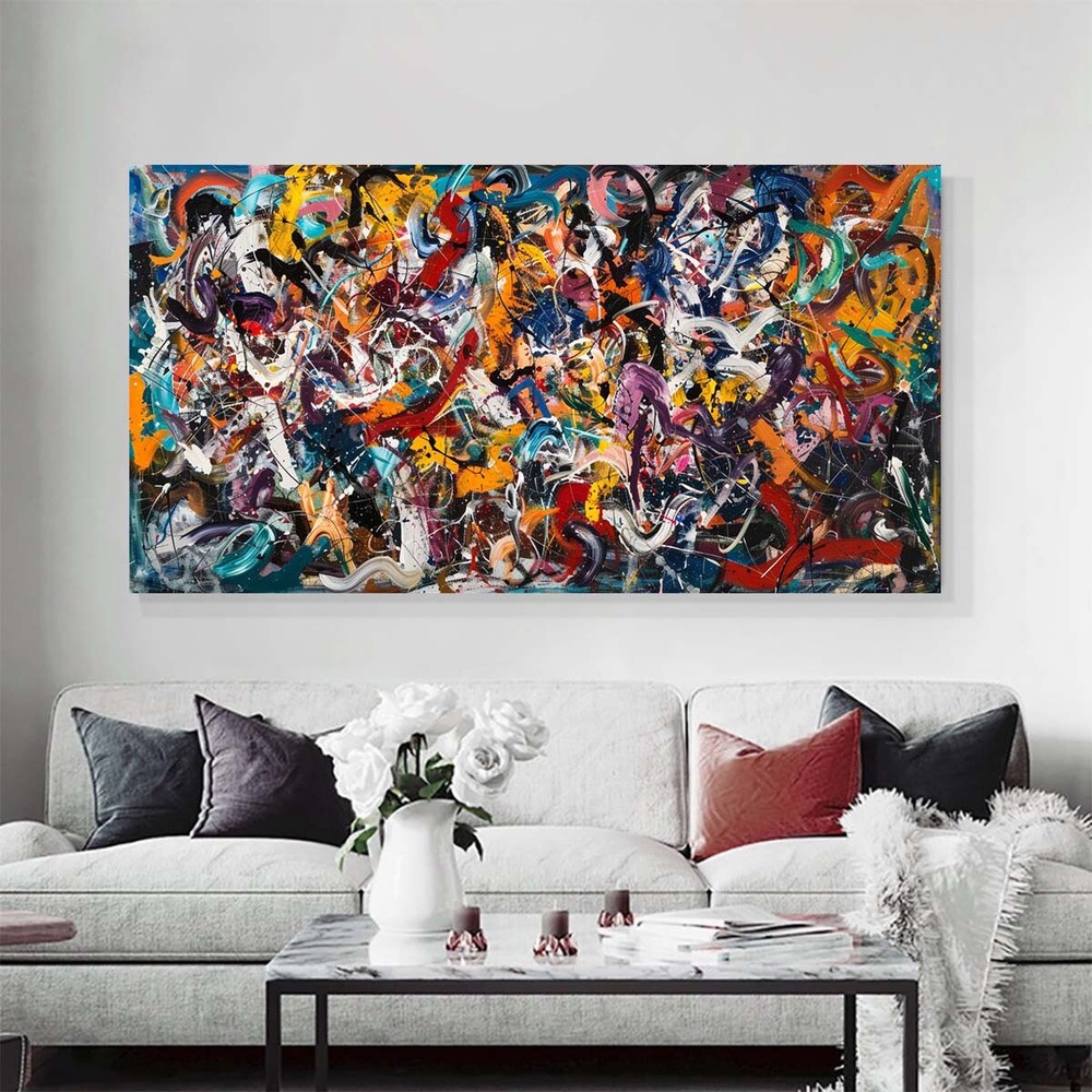 yellow textured abstract oil paintings on canvas modern art decor for wall