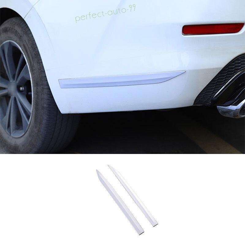 Chrome Steel Rear Bumper Side Anti-Scratch Strip 2pc For Nissan Sentra 2020-2024
