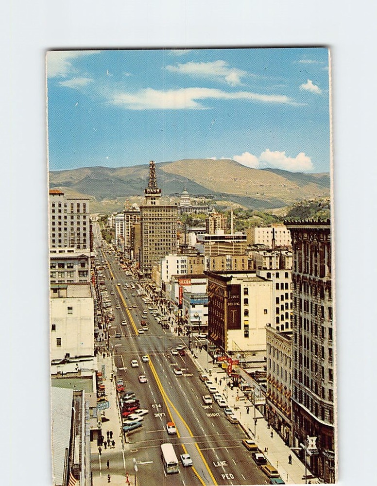 Postcard Main Street Salt Lake City Utah USA