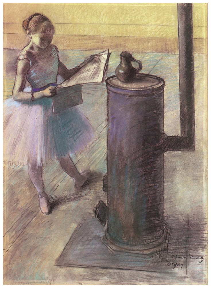 Decor Poster.Ballet school Design. Ballerina reads paper. Home  Wall Art. 1866