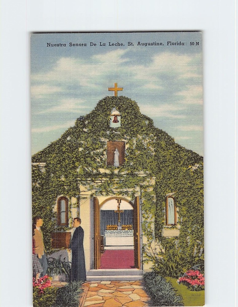 Postcard Nuestra Senora De La Leche Shrine Mission Saint St. Augustine Florida