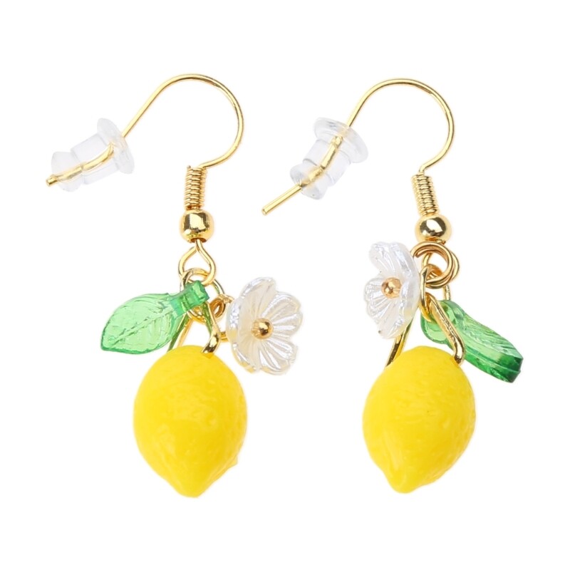 Delicate Citrus themed Resin Earrings Jewelry Ear Hooks Drop Ear Rings