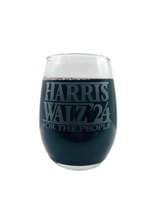 KAMALA HARRIS WALZ 2024 DNC Convention For President Democratic WINE GLASS Vote