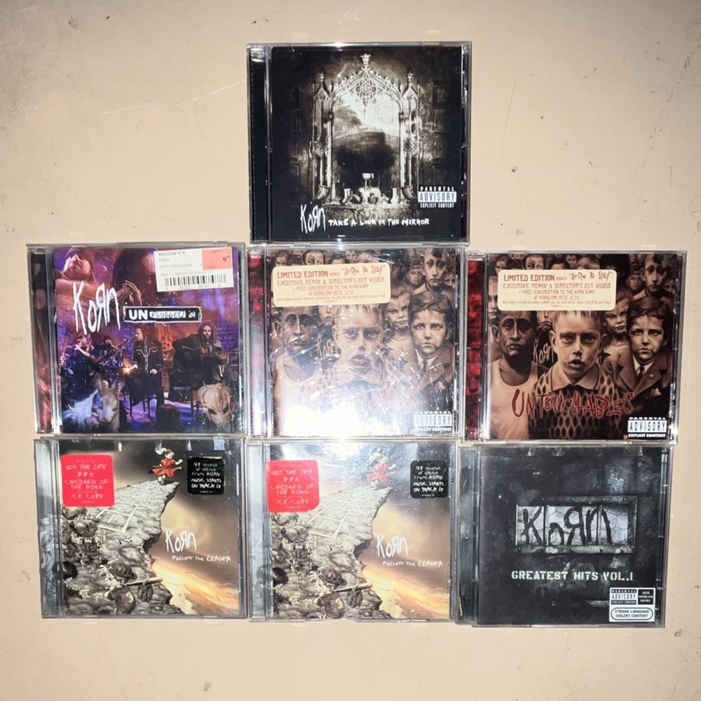 Korn Lot of 7 CDs - Take a Look in the Mirror / MTV UNPLUGGED / Follow the Lead…