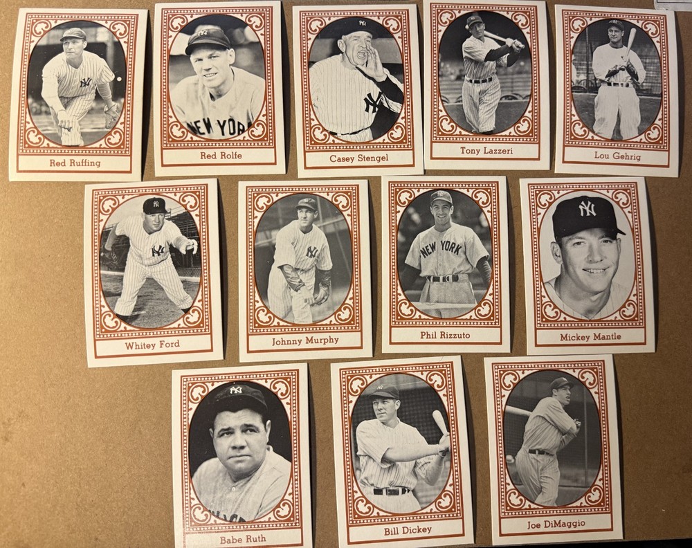 1980 TCMA All-Time YANKEES (Red Border) Complete Set of 12 ~ MANTLE, BABE RUTH