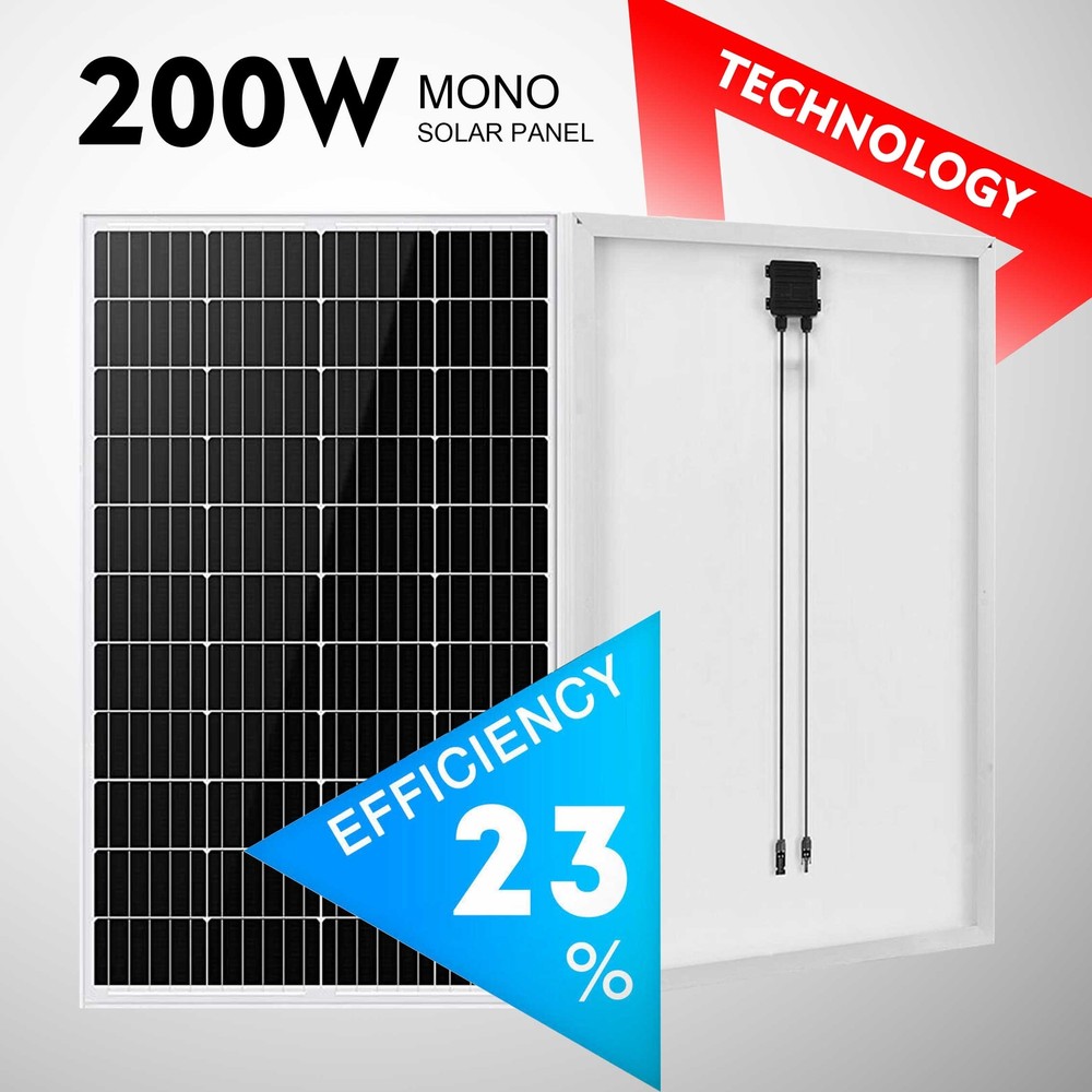 200W 12V Mono Solar Panel for Home Boat RV Off-Grid Power Charger