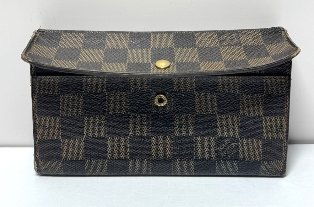 Louis Vuitton Damier Porte Feuille Sarah Long Bifold Wallet Brown-Fair condition