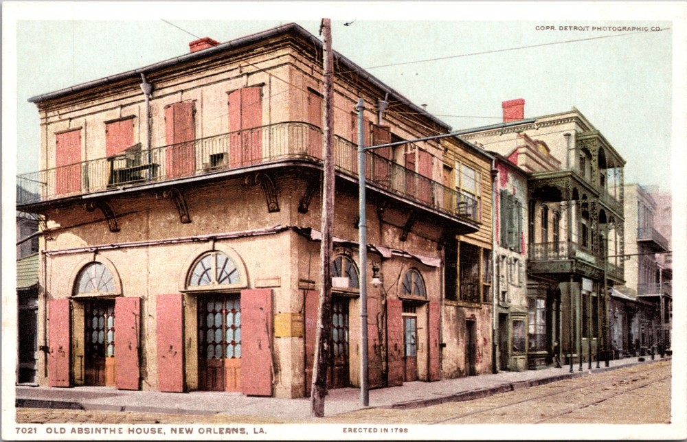 Old Absinthe House New Orleans Vintage Postcard French Quarter 1798-image
