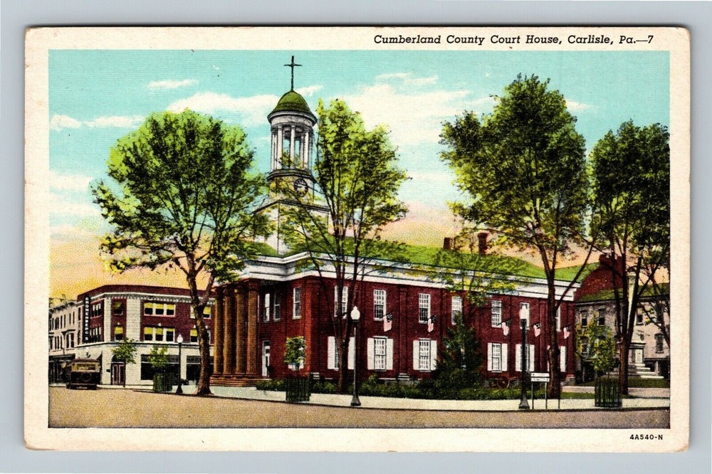 Carlisle PA, Old 1846Cumberland County Courthouse, Pennsylvania Vintage Postcard