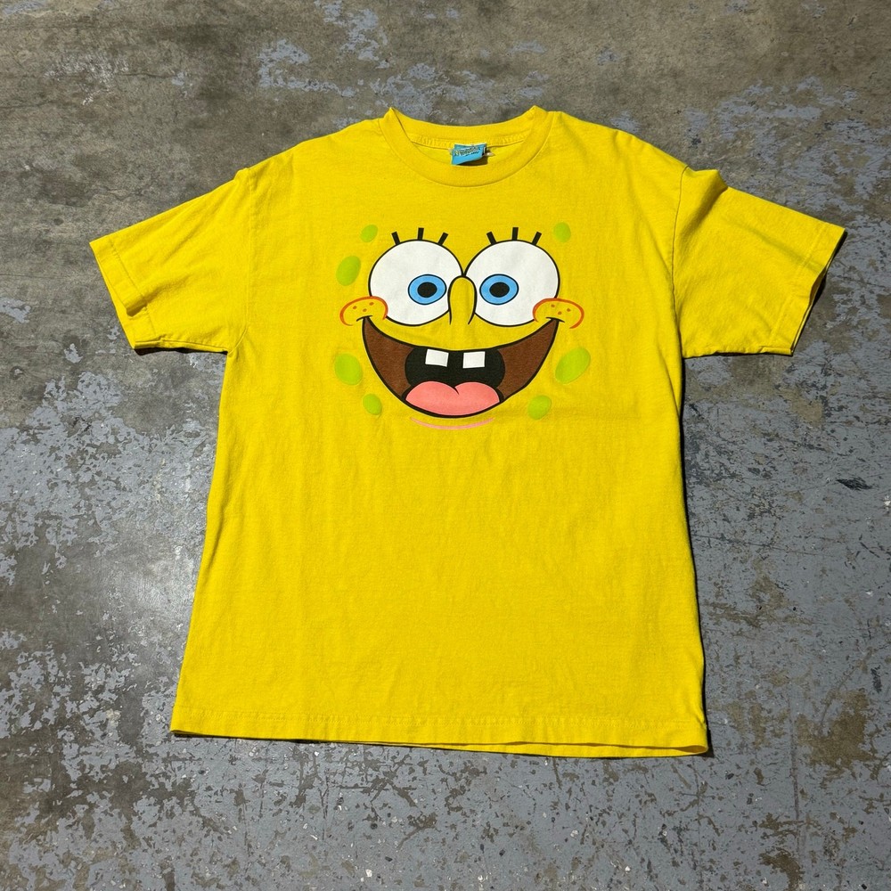 Vintage Y2K Spongebob Squarepants NIckelodeon TV Cartoon Big Face T-Shirt