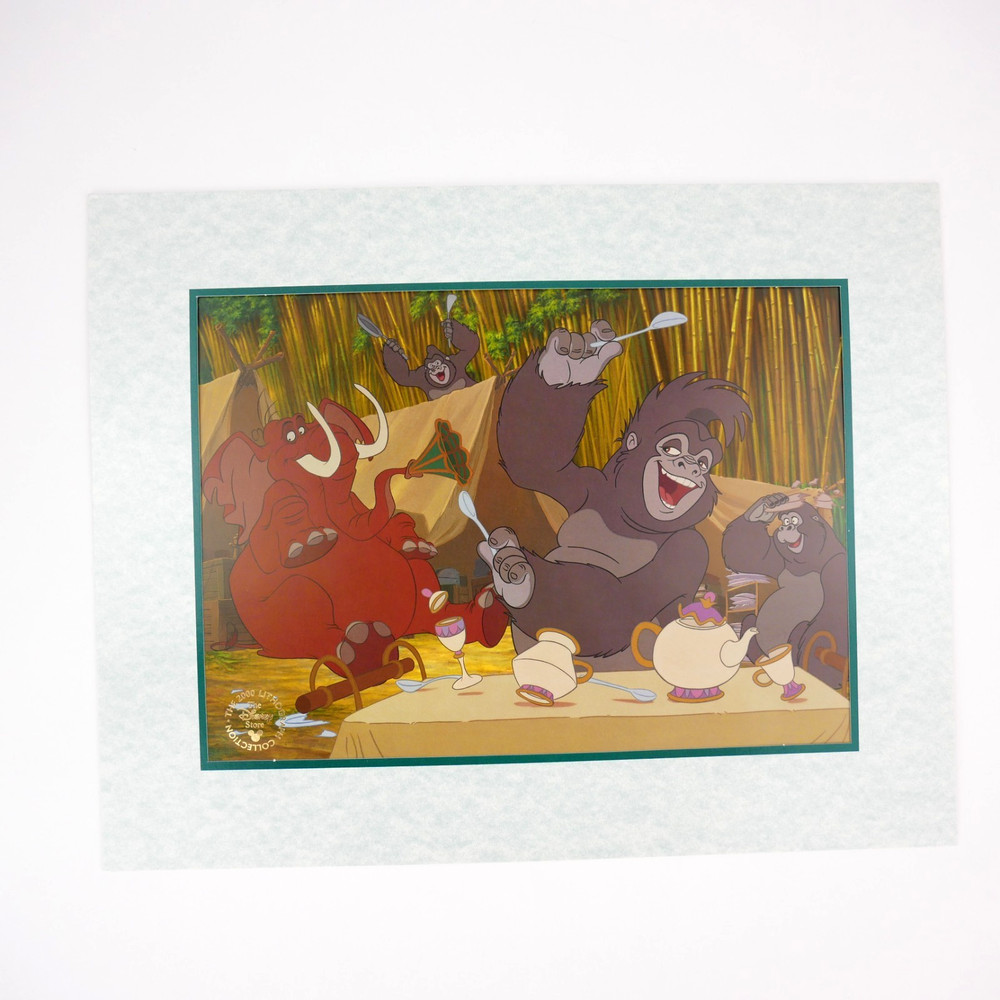 Disney Store Tarzan Lithograph 2000 Art Print Terk Tantor Envelp Trashing Camp