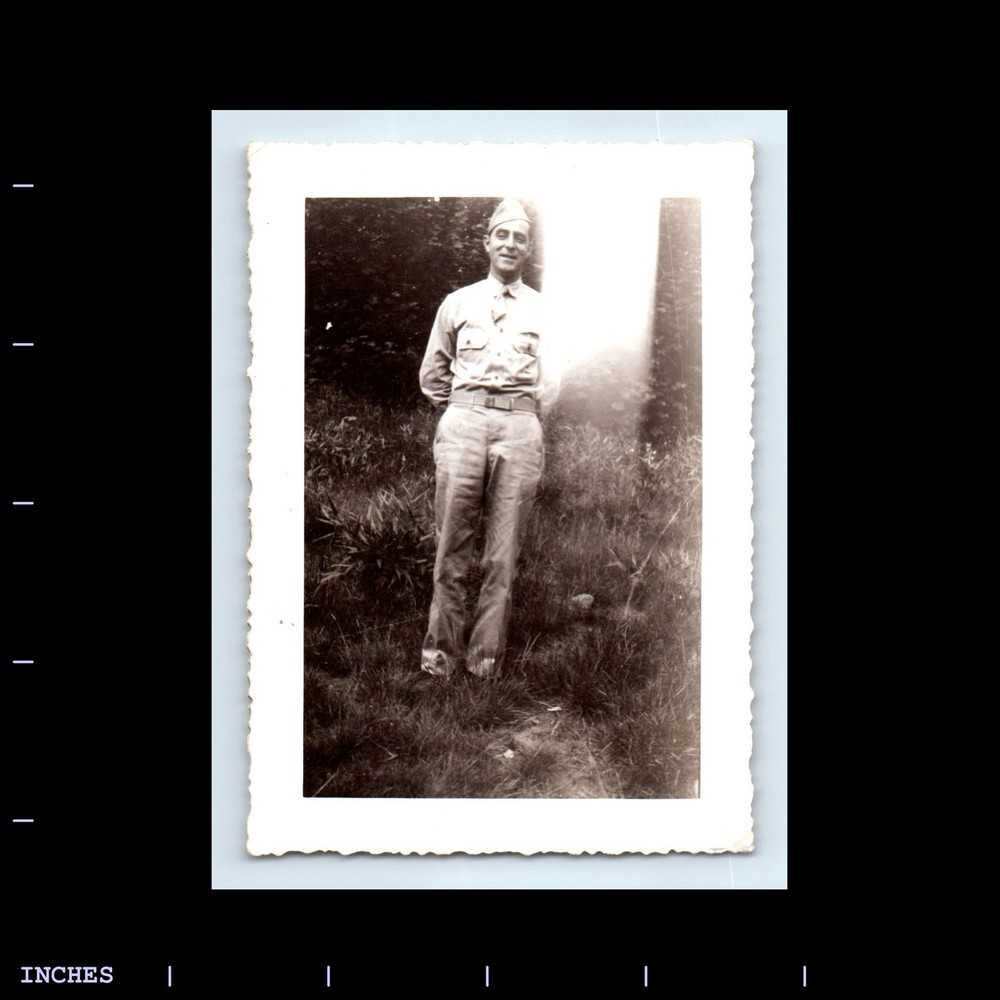 Vintage Photo ARMY MAN SOLDIER ABSTRACT GHOST LIGHT