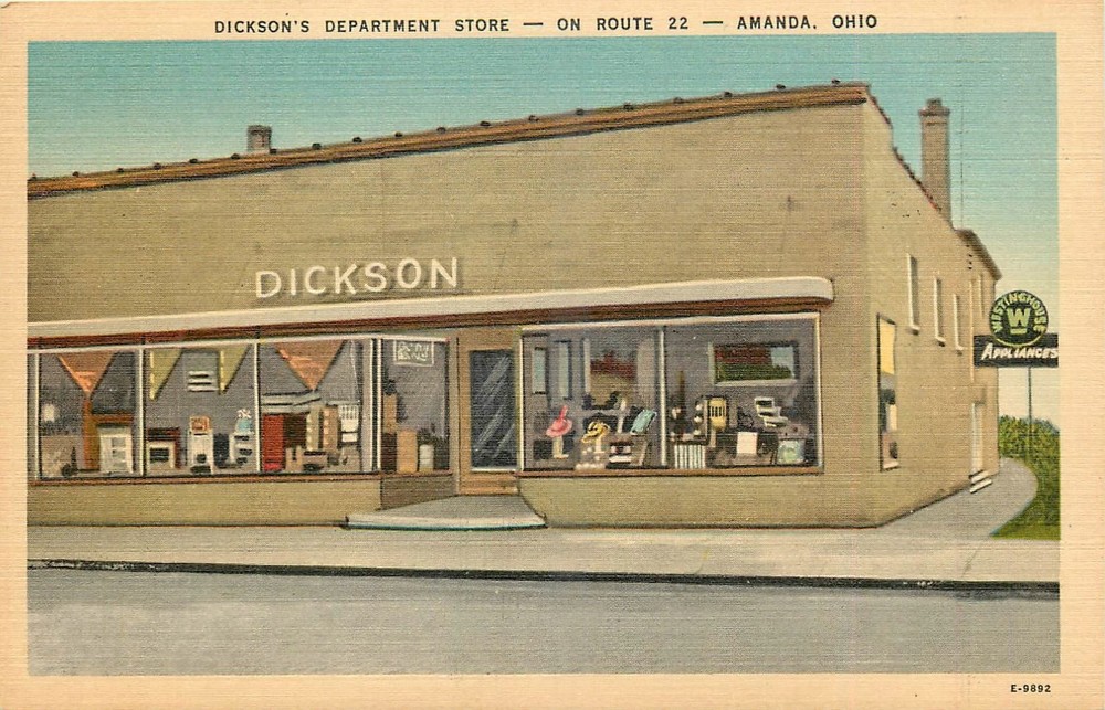 1940s Amanda Ohio Dickson's Department Store occupation Postcard 26-4099