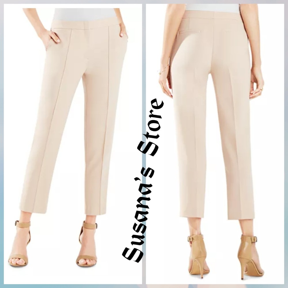 Nwt Bcbg Maxazria Size 6 Gerry Bare Pink Straight Leg Capri Pants Msrp $138