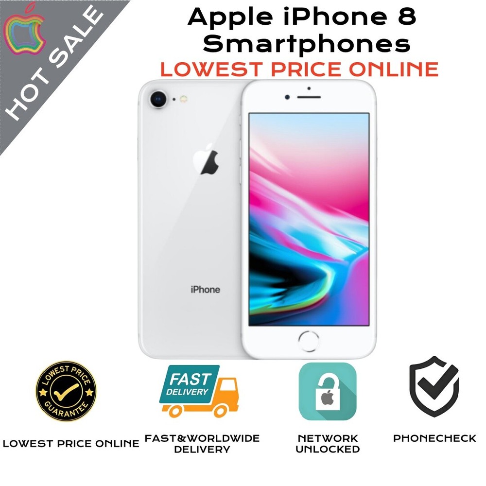 【Lowest Price】Apple iPhone 8-64GB-All Colors Unlocked Smartphone-Excellent $7s8